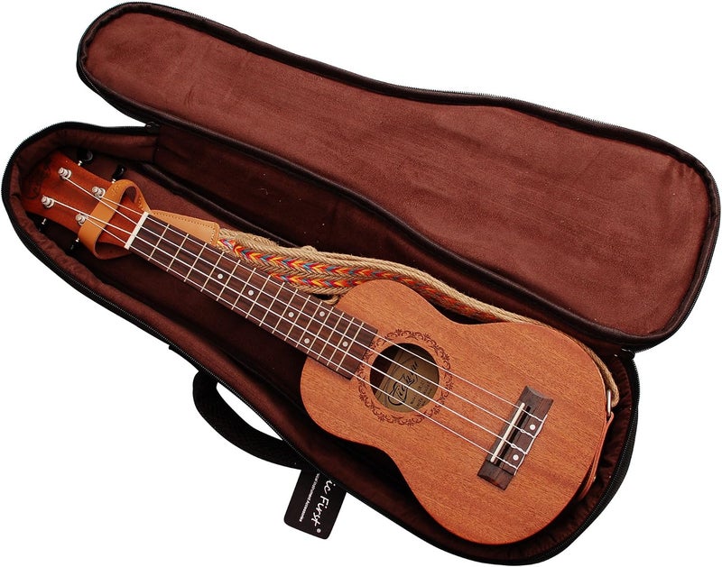 MUSIC FIRST Canvas Vintage Style 'Fortune Cats' Ukulele Case for 21 Inch Soprano - Image 3