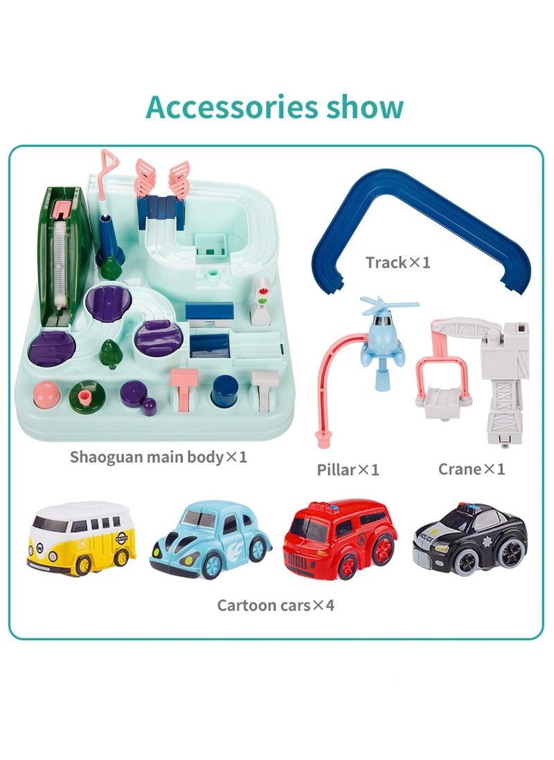 Bebiland Car Adventure Toys,  Puzzle Rail Car, City Rescue Toy with 4 Mini Cars, Preschool Educational Toys for Toddlers, Kids Race Track Toys for 3 4 5 6 7 Years Old Boys Girls  - Image 5