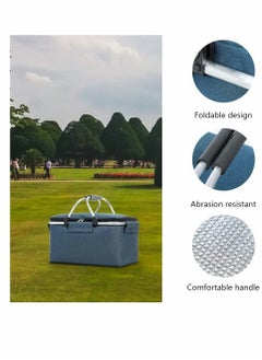 SYOSI Picnic Basket Collapsible Picnic Bag Grocery Basket Portable Cooler Basket Large Picnic Tote for Camping Travel Picnic  - Image 5