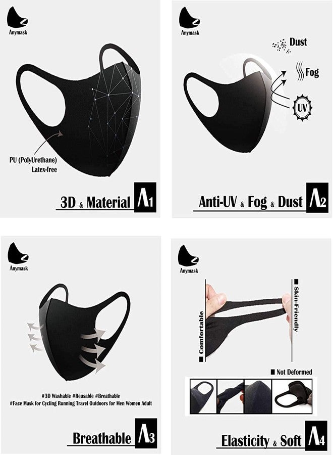 Silstar Washable, Reusable, Breathable, Flexible fit Polyurethane Face Mask for Men & Women fit for Walking, Running, Cycling, Driving etc (Pack of 2) - Image 5