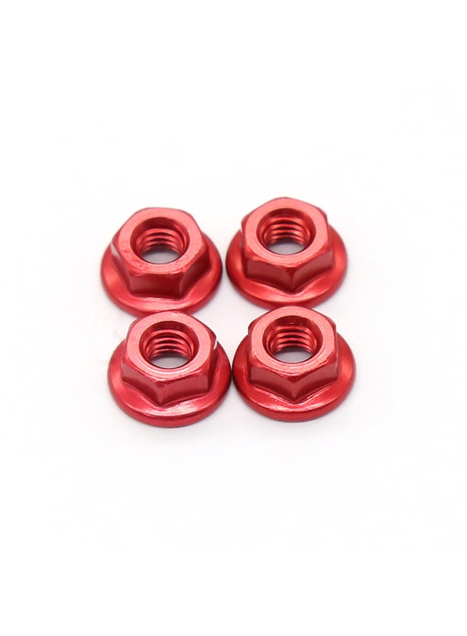 1/10 Model Car Modified Aluminum Alloy Flange Nut M4 Anti-Loosening Nut Anti-Slip Pattern