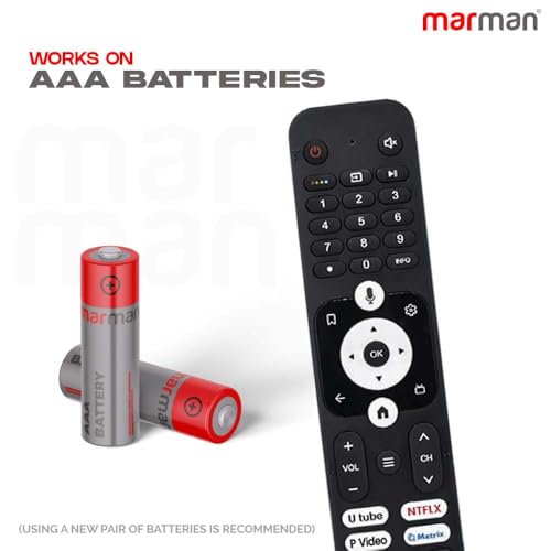 marman® Compatible with Haier Google Tv Remote Control Model HTR-U31 Suitable for LE32K800GT LE43K800UGT LE50K800UGT LE55K800UGT LE65K800UGT Television with Voice Command - Pairing Must! - Image 4
