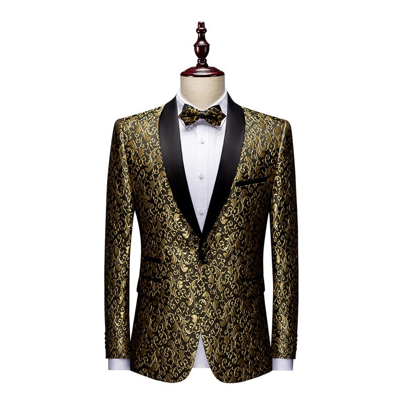 Fashion Floral Cloth Fancy Suit 4 Color Optional Single Western Bulk Suit Number 969 Single Western P160 - Image 1