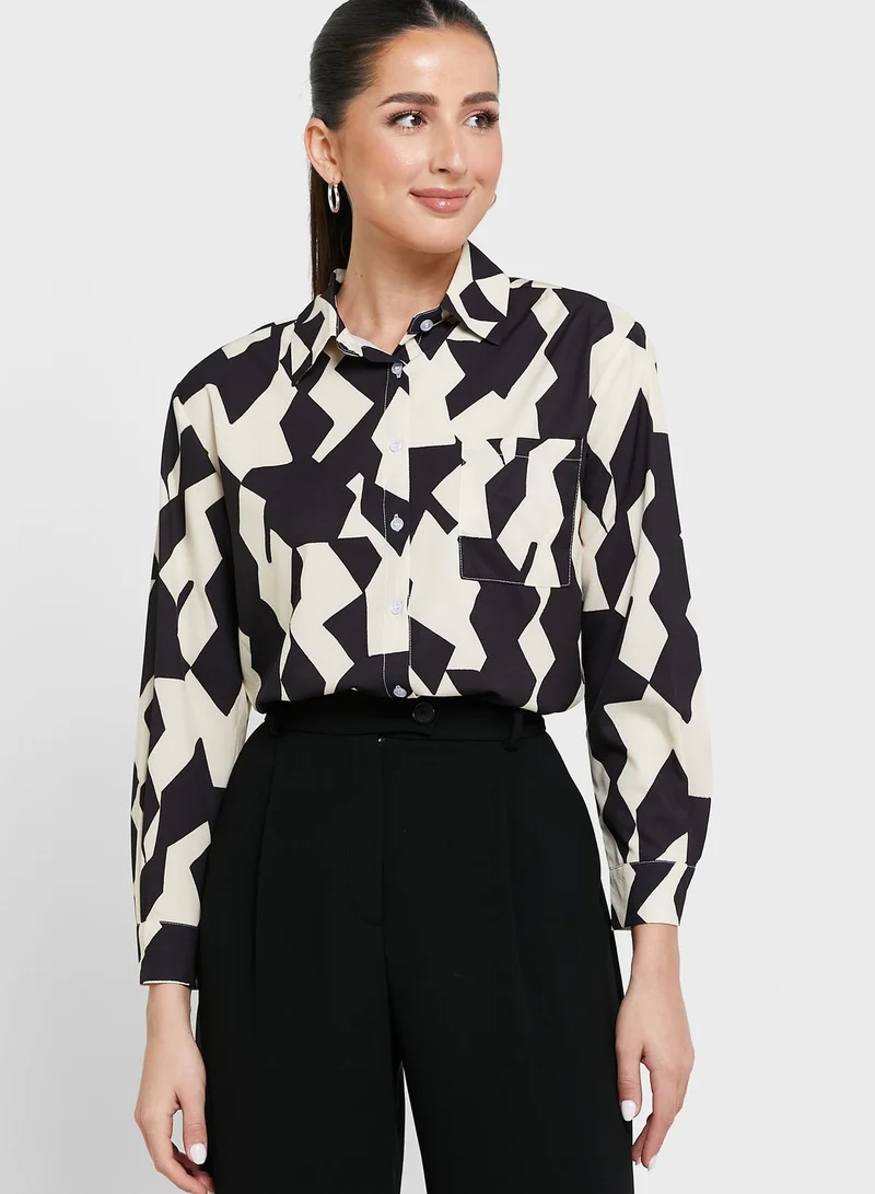 ELLA Printed Pocket Detail Shirt