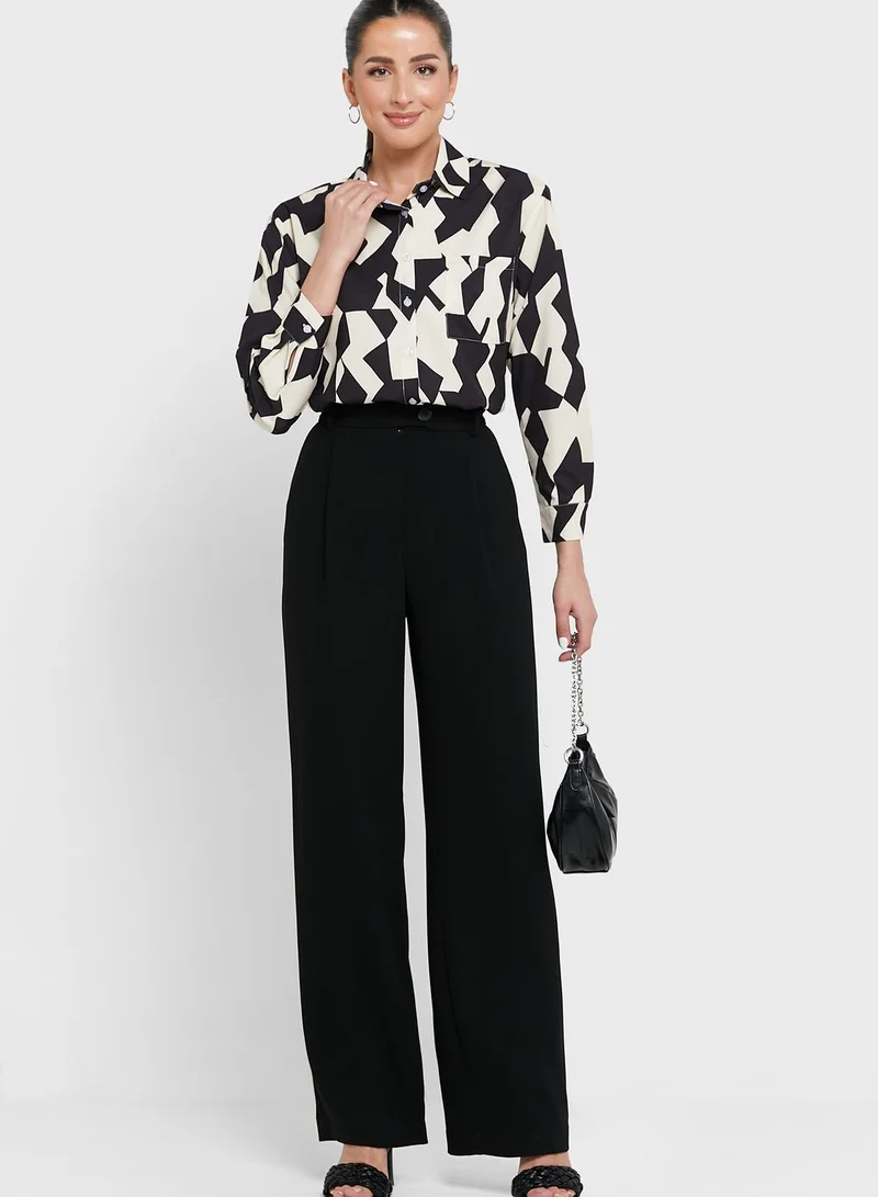 ELLA Printed Pocket Detail Shirt