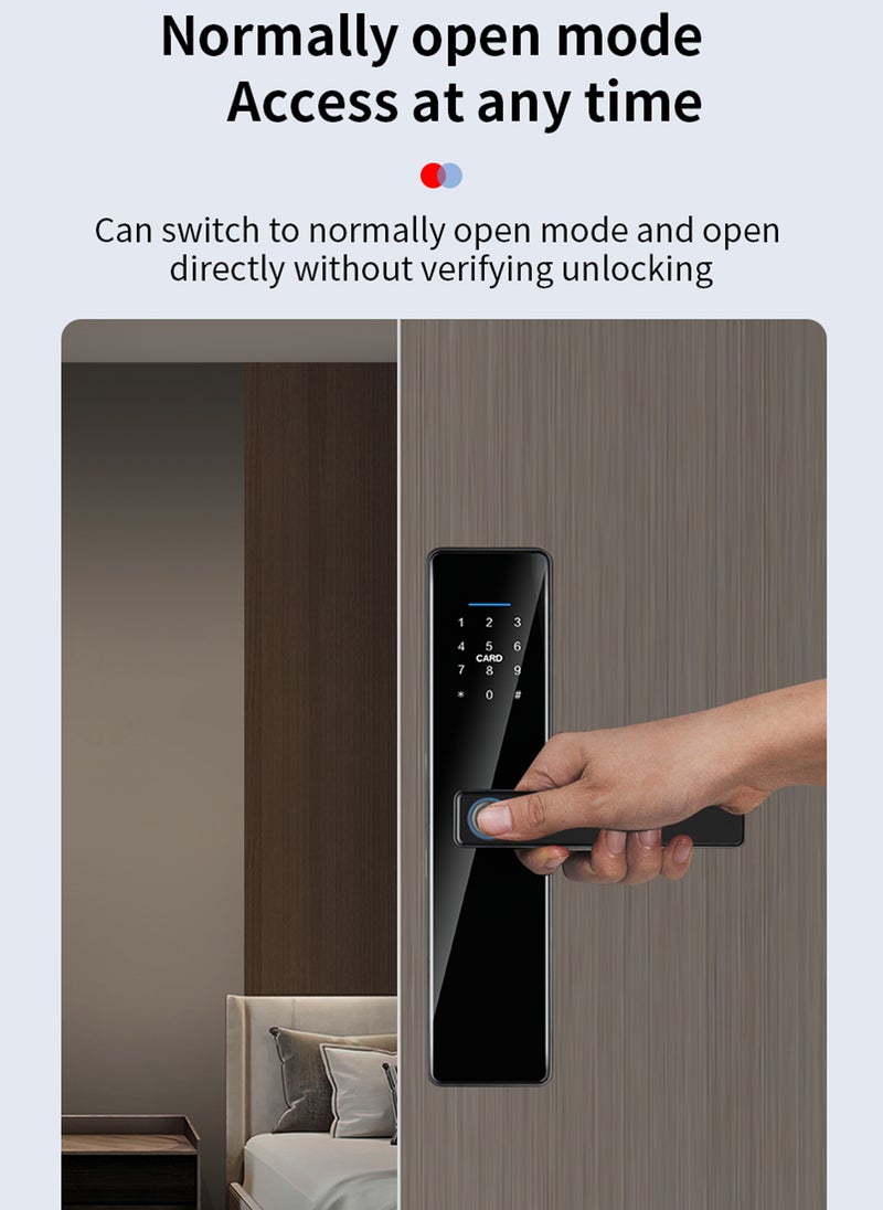 Smart Lock, Easy Installation Entry Fingerprint Door Lock, 6-in-1  Entry Door Lock, Password, Cards, Keys, Temporary Password, APP Remote Control Unlock