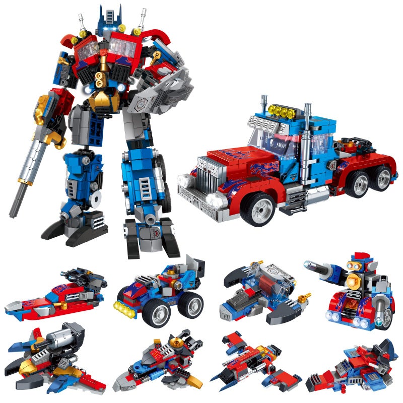 IBLOTIME Transforming Robot Building Sets Easter 8 in 2 Robot Vehicle Models 769 PCS Creative Assembly Display Gift Christmas Birthday Ages 14 - Image 2