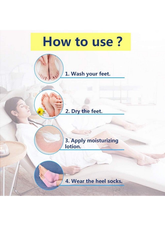 JYOT CREATION Moisturising Silicone Gel Socks for Dry Hard Cracked Heel Repair Pad Swelling & Pain Relief, Foot Care, Ankle Protection, Unisex Spa Botanical Gel Pad Heel Protector Socks-(1pair-Multi color ) - Image 5