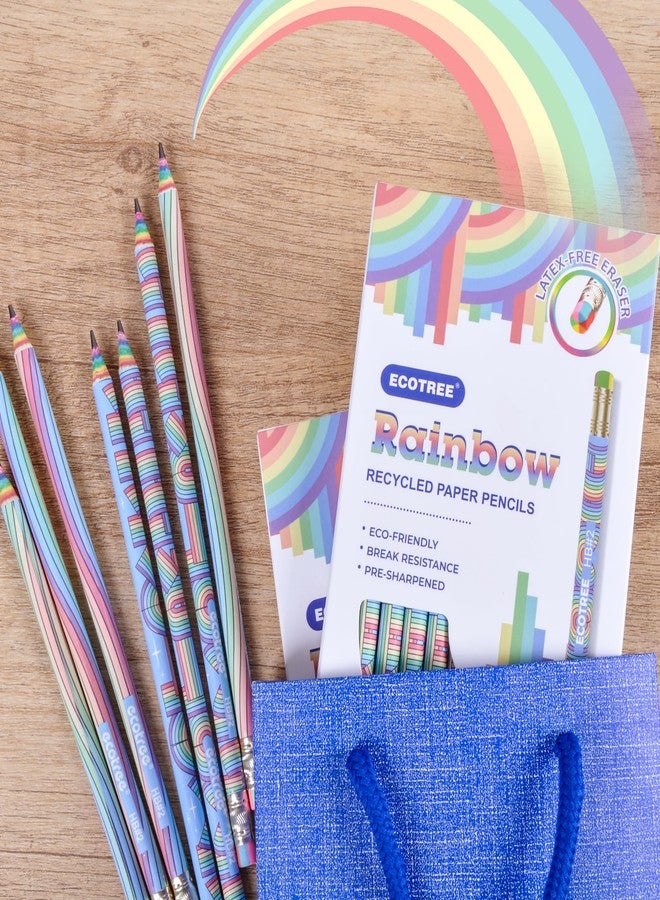 ECOTREE Pencils #2 Pre-Sharpened Pencils for Kids Cute Rainbow Pencil Number 2 Pencil for School, Writing, 12 Count - Image 4