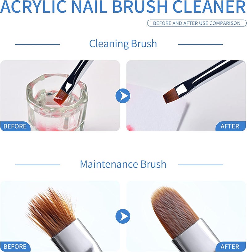 SULLMAR Nail Brush Cleaner 5fl.oz 150ml Nail Brush Cleaner And Conditioner Quickly Clean Nail Art Brush Acrylic Nail Brush DIY Salon At Home - Image 2