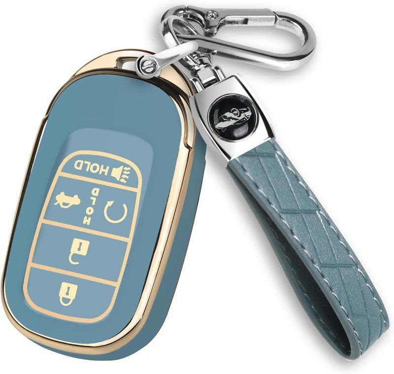 QBUC for Honda Key fob Cover with Keychain,Compatible with 2022 2023 2024 2025 Honda Accord Civic HRV CRV Pilot - Image 1