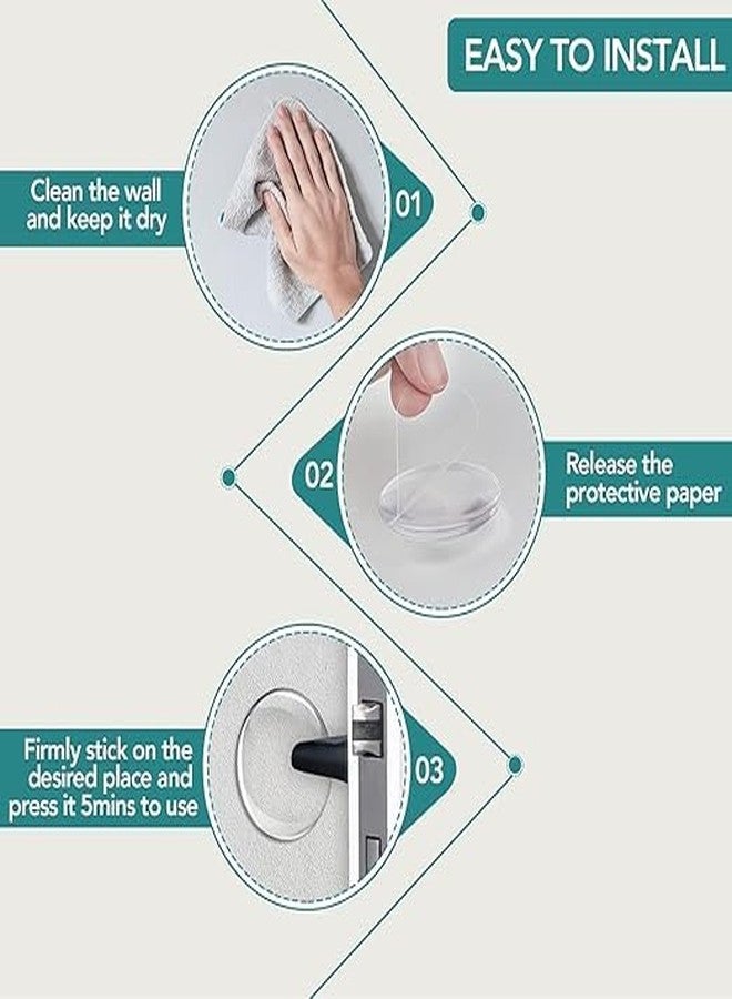 BROOKITCHEN Wash and Reusable Door Knob Wall Protector Transparent Round Silicone Glossy Door Handle Bumper for Doorknobs, Headboard, Refrigerator Door, Cabinets Pack of 6 Pcs Best Output - Image 3