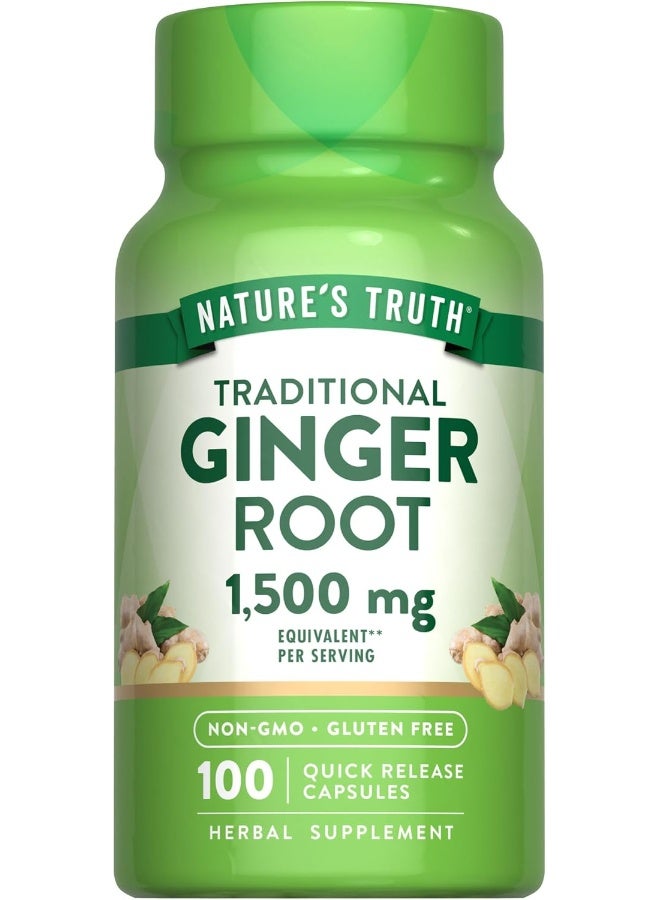 نايتشورز تروث كبسولات جذر الزنجبيل من ناتشرز تروث بتركيز 1500 ملجم، 100 كبسولة - Image 1