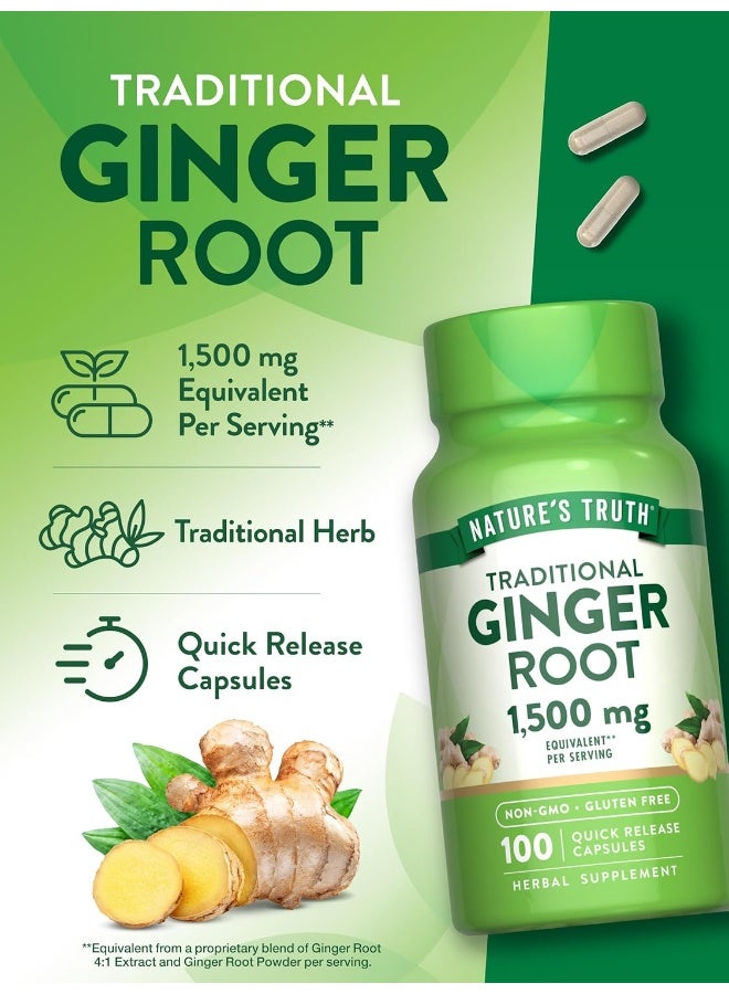 نايتشورز تروث كبسولات جذر الزنجبيل من ناتشرز تروث بتركيز 1500 ملجم، 100 كبسولة - Image 5