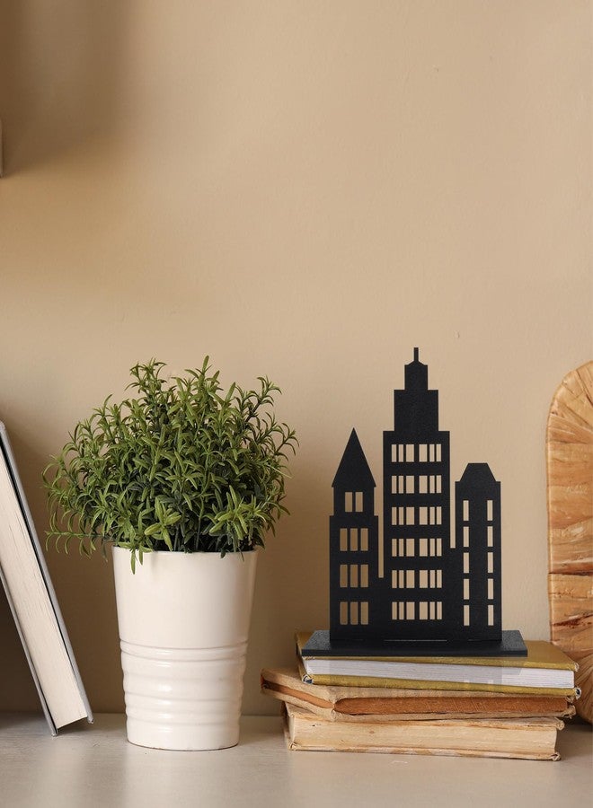 BLSUREFYX 3 PCS Skyscraper Party Decorations Wooden Hero Theme New York Skyscraper Table Decorations City Skyline Buildings Centerpiece Sign for Comic Birthday Halloween Party Favors Black - Image 5
