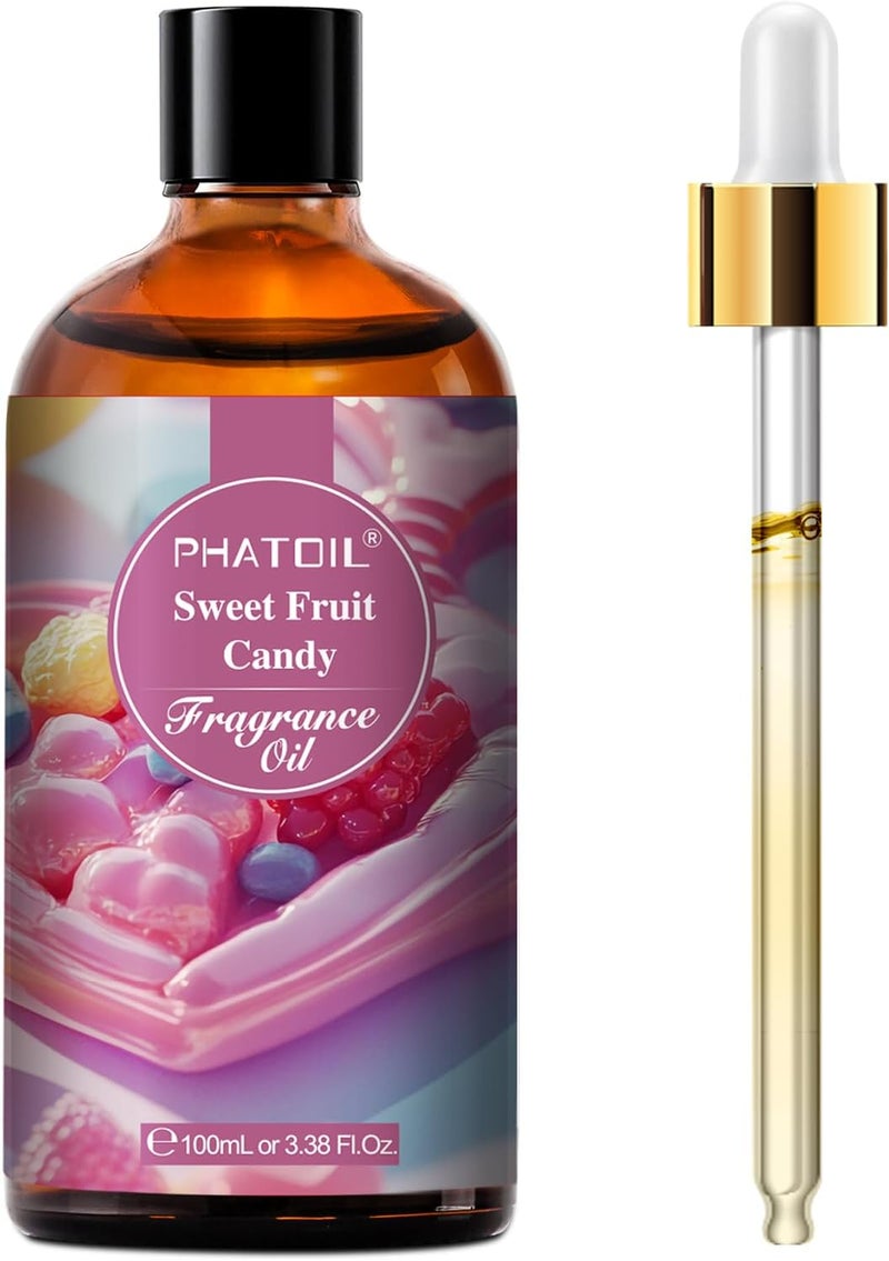 PHATOIL Sweet Fruit Candy Fragrance Oils for Aromatherapy, 3.38FL.OZ Diffuser Oils for Home, Perfect for Aromatherapy, Humidifiers, Yoga, DIY Candle and Soap Making - 100ml - Image 1