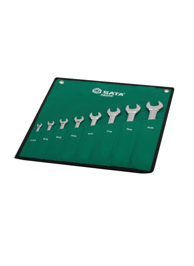 Sata - SATA GL08009 8-Piece Metric Double Open End Wrench Set - Image 1