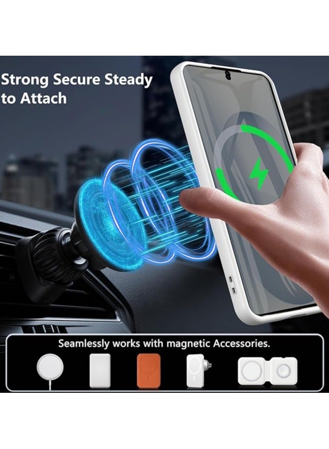 wexon for Samsung S24 Plus Case, Compatible with MagSafe, Magnetic Back Shockproof Cover with Strong Magnet, Slim Thin Full Protection Phone Case for Galaxy S24 Plus (Grey) - Image 3