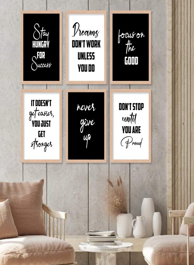 walllane - Motivational Wall Poster for Living Room, Bedroom, Office | Framed Painting | Poster With Frame | Frames For Wall Decor (10 Inch x 13 Inch) Set Of 6 Cate- I - Image 1