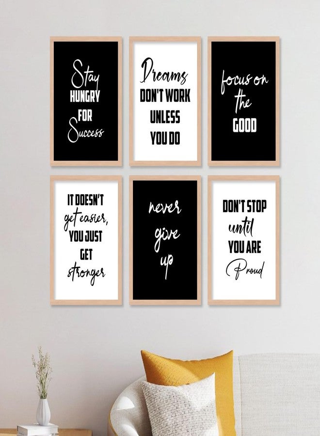 walllane - Motivational Wall Poster for Living Room, Bedroom, Office | Framed Painting | Poster With Frame | Frames For Wall Decor (10 Inch x 13 Inch) Set Of 6 Cate- I - Image 2
