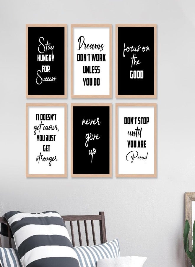 walllane - Motivational Wall Poster for Living Room, Bedroom, Office | Framed Painting | Poster With Frame | Frames For Wall Decor (10 Inch x 13 Inch) Set Of 6 Cate- I - Image 3