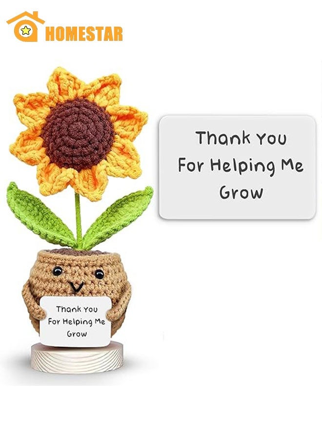 هومستر دمية عباد الشمس الإيجابية الطواشي مع بطاقة، شكرا هدية التقدير لعيد ميلاد، التقاعد، هدية التخرج زميل العمل، المعلم، أفضل صديق - Image 1