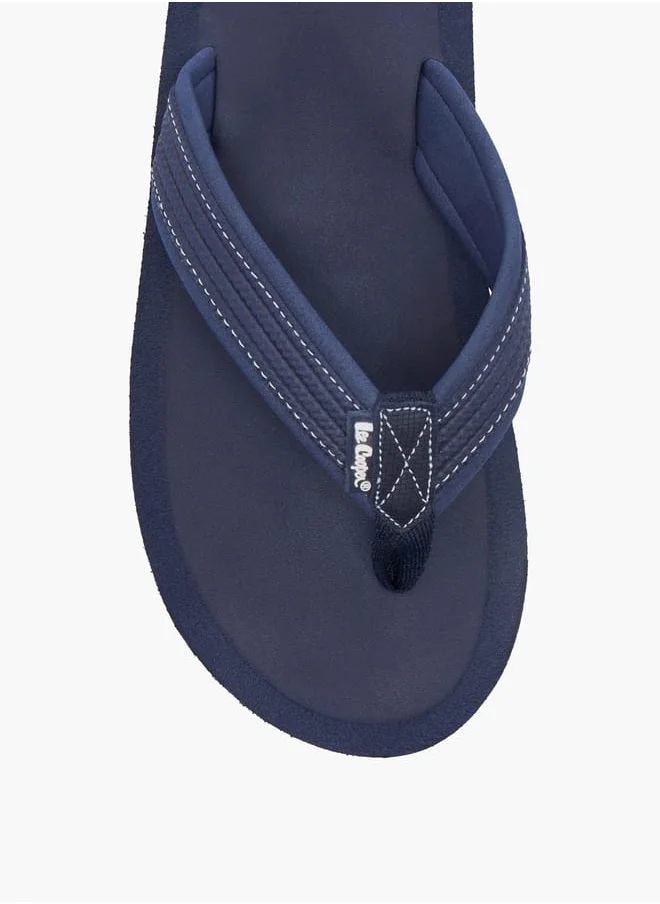 لي كوبر Mens Logo Print Thong Slippers