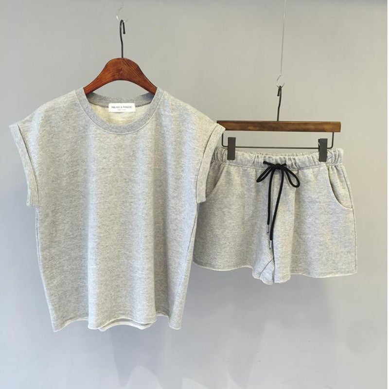 Summer 2024 Korean Casual T-Shirt Shorts Set Black  - Image 2