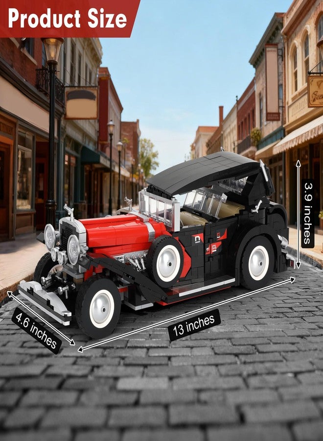 Redants Vintage Car Model Building Blocks Set, Classic Cars Building Kits for Age 12+ or Adult Collections Enthusiasts - Image 3