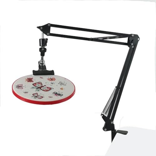 Femeoum Hand Embroidery Hoop Holder Adjust Embroidery Hoop Stand Metal Embroidery Lap Stand Folding Hand Embroidery Stand Lap Cross Stitch Stand Hands, Suitable for Embroidery Hoops - Image 1