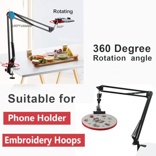 Femeoum Hand Embroidery Hoop Holder Adjust Embroidery Hoop Stand Metal Embroidery Lap Stand Folding Hand Embroidery Stand Lap Cross Stitch Stand Hands, Suitable for Embroidery Hoops - Image 2