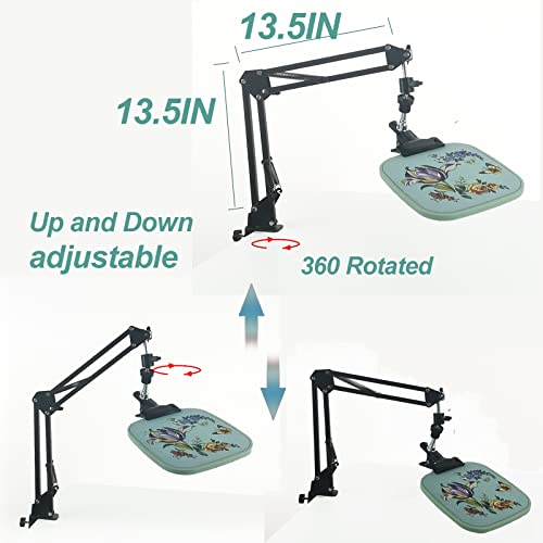 Femeoum Hand Embroidery Hoop Holder Adjust Embroidery Hoop Stand Metal Embroidery Lap Stand Folding Hand Embroidery Stand Lap Cross Stitch Stand Hands, Suitable for Embroidery Hoops - Image 4