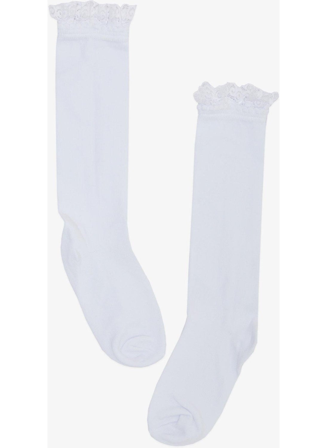 Katamino Girls Golf Socks Stoned Bow Laced 9-12 Years, White  - Image 2