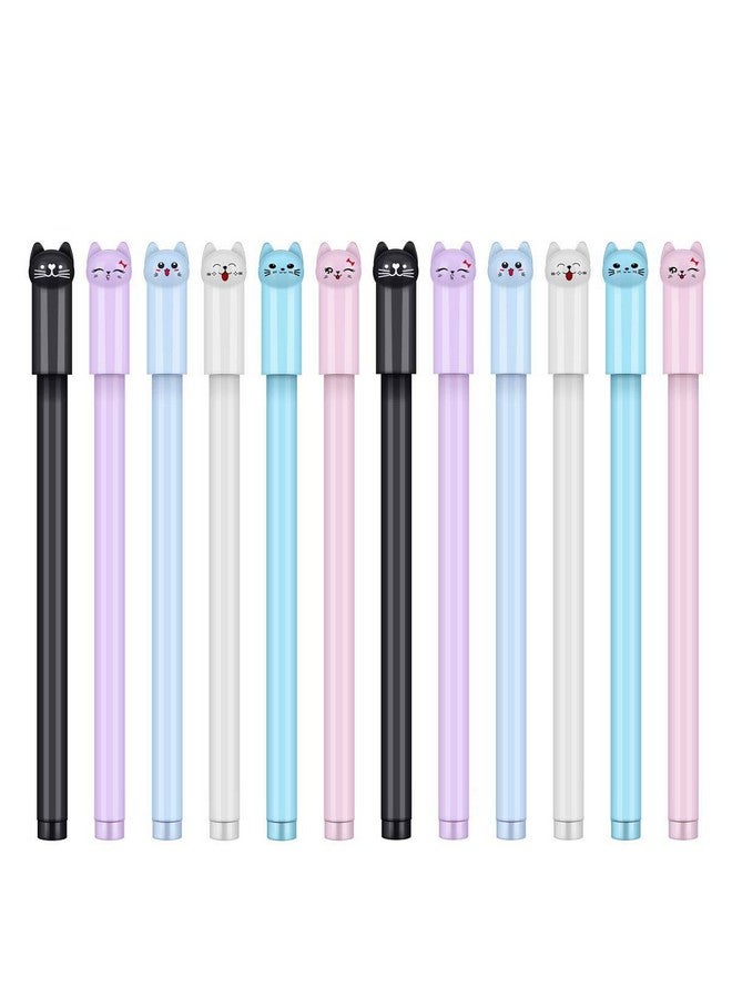 Tbestmax 24 Pcs 0.38 Mm Cute Cat Pen Gel Pens Black Ball Point Pens For School Office Supplies - Image 1