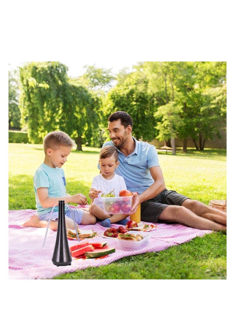 Excefore Fly Fan for Tables Indoor Outdoor Meal, Portable Fly Fan Keep for Your Food Clean and Patio Keep Flies and Bugs Away keep (Black)  - Image 4