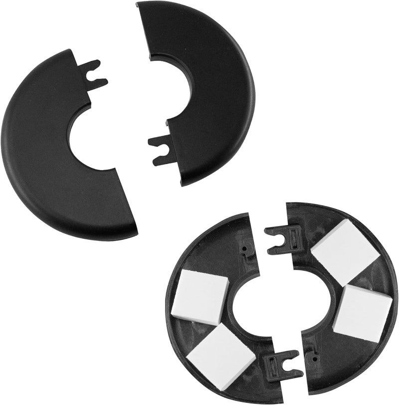 bociloy Wall Split Flange 26mm/1"Diameter, ABS Round Self-Adhesive Escutcheon Plate, Wall Hole Decoration Cover, Water Pipe Plate Cover, Black, 2PCS - Image 3