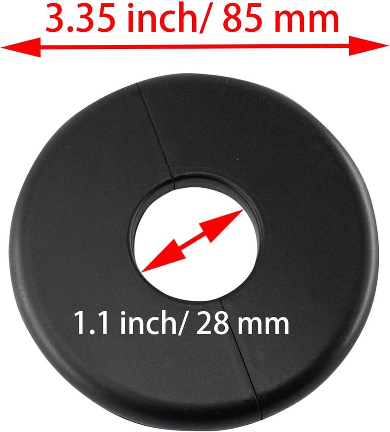 bociloy Wall Split Flange 26mm/1"Diameter, ABS Round Self-Adhesive Escutcheon Plate, Wall Hole Decoration Cover, Water Pipe Plate Cover, Black, 2PCS - Image 2