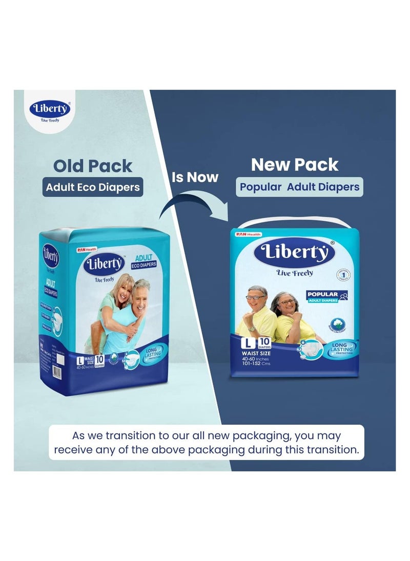 Liberty - Liberty Eco Adult Diaper, Large (40-60 Inches) 10 Units - Image 1
