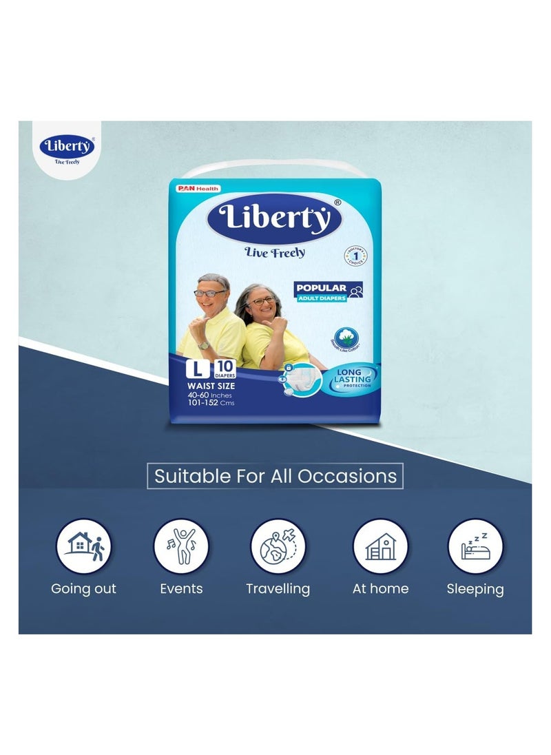 Liberty - Liberty Eco Adult Diaper, Large (40-60 Inches) 10 Units - Image 1