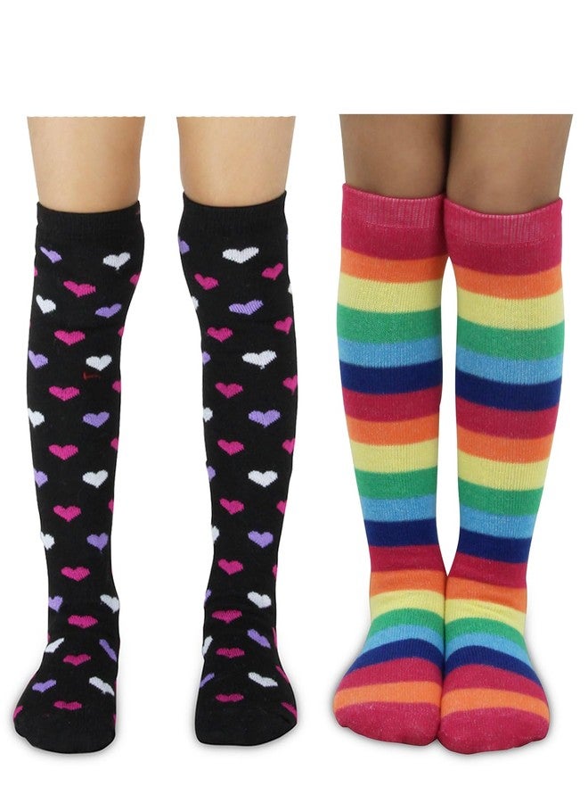 Neska Moda Baby Boys & Girls 2 Pair Knee High Socks/Long Socks/Stockings For 2 to 3 Years (Black,Multicolor)-SK980andSK1113 - Image 1