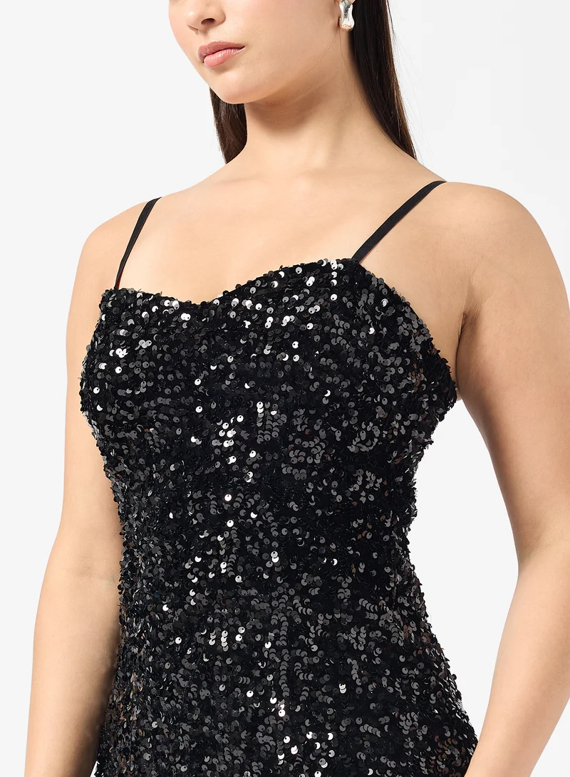 ONLY  Sequin Detail Strappy Mini Dress for Women | Best Price UAE