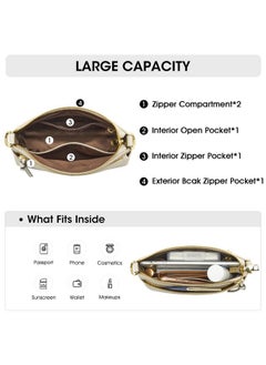 Kattee Leather Crossbody Bags For Women, Small Wristlet Purses For Women, Beige  - Image 4