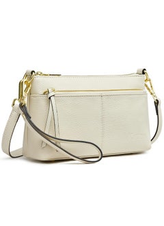 Kattee Leather Crossbody Bags For Women, Small Wristlet Purses For Women, Beige  - Image 1