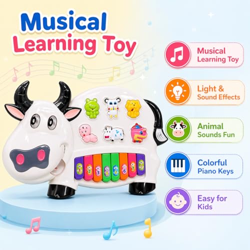 Goyal's Cow Piano Musical Piano with 3 Modes, Flashing Lights & Wonderful Animal Sound Music - Image 5