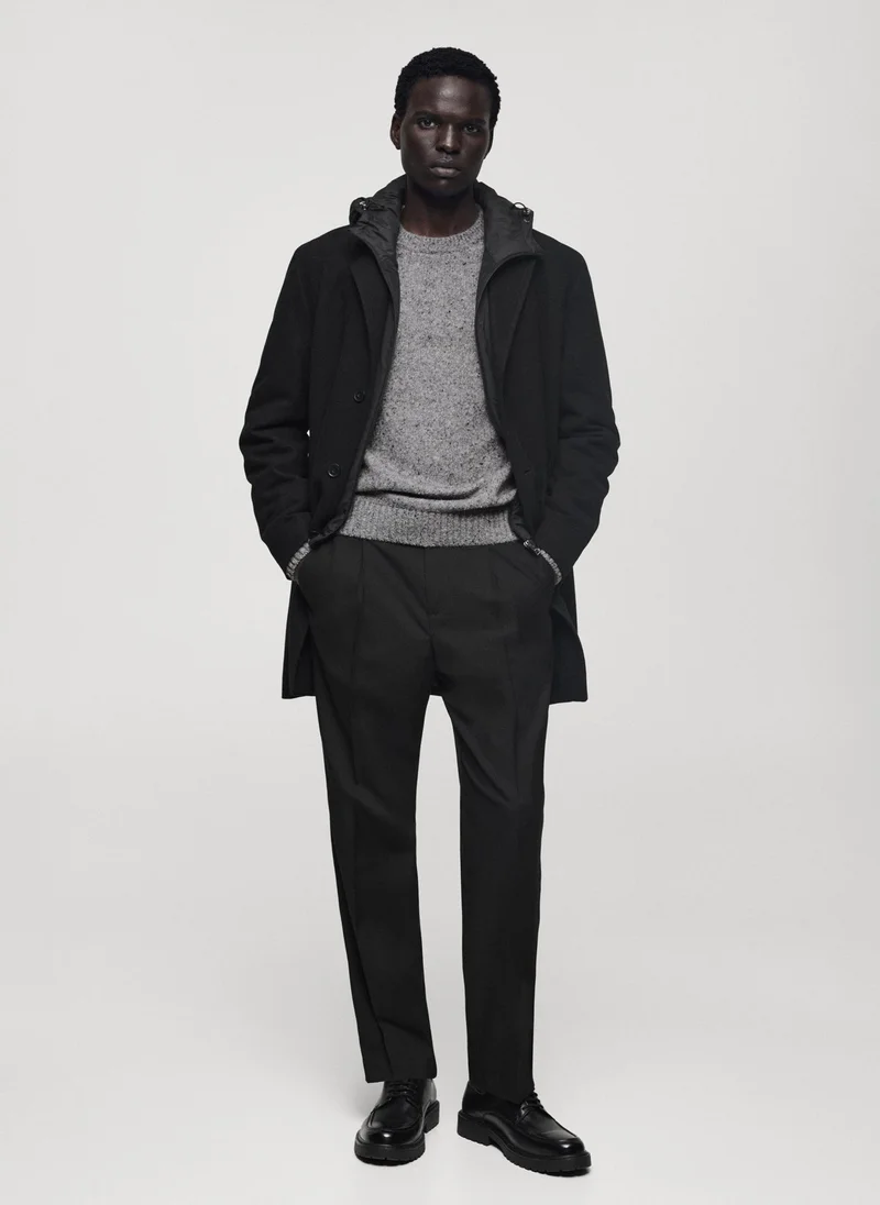 مانجو مان Coat Mathis Button Detailed Hood Detailed Coat