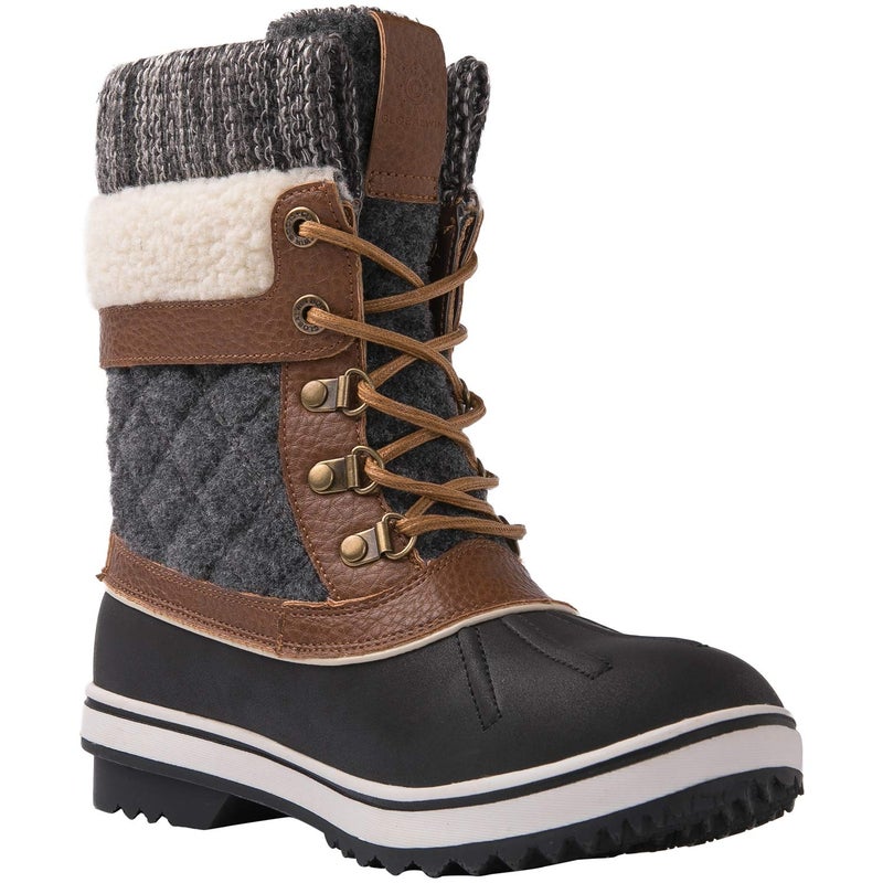 GLOBALWIN Snow Boots For Women Brown/Grey Women's Winter Boots 5.5M - Image 4