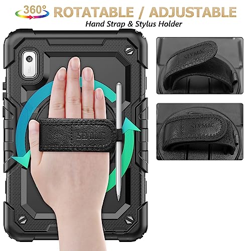 SEYMAC stock Case for Lenovo Tab M9 (TB-310FU) 2023 with Screen Protector, Drop-Proof Protection Cover with 360° Rotating Stand &Strap [Pen Holder] Case for Lenovo Tab M9 9'' (Black) - Image 3