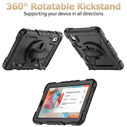 SEYMAC stock Case for Lenovo Tab M9 (TB-310FU) 2023 with Screen Protector, Drop-Proof Protection Cover with 360° Rotating Stand &Strap [Pen Holder] Case for Lenovo Tab M9 9'' (Black) - Image 4