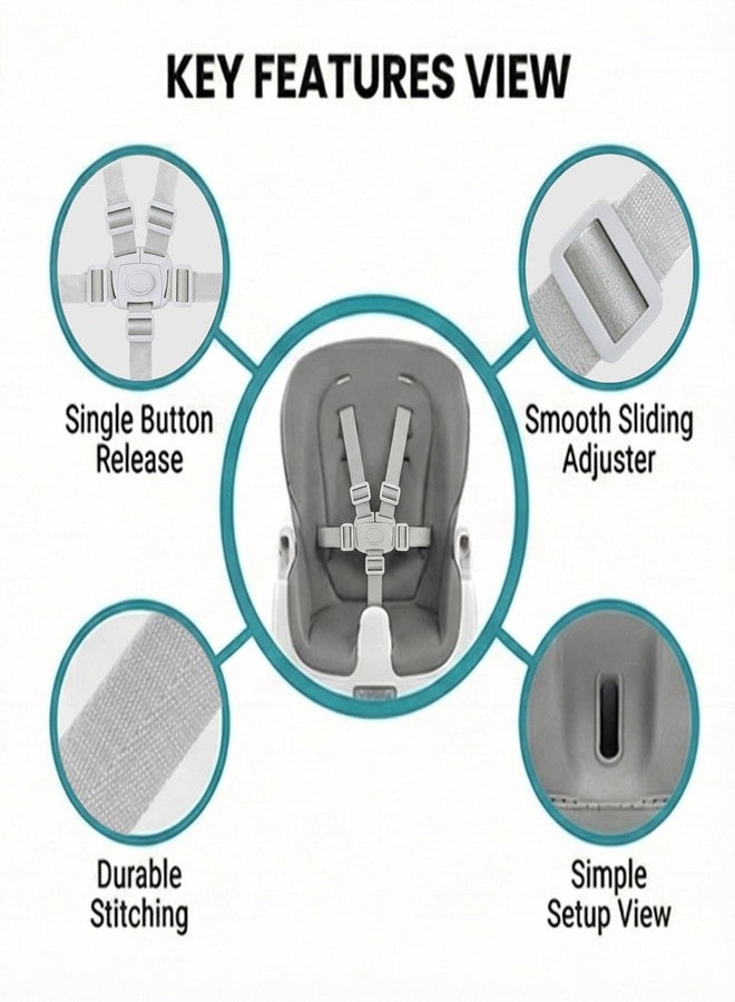 CLLFUU Compatible with Ingenuity Replacement Straps,Adjustable 5 Point High Chair Straps Replacement Compatible with Ingenuity and Most 5 Point High Chairs. - Image 4