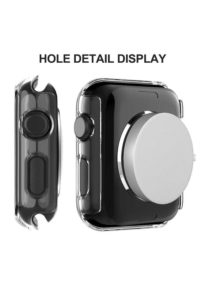 FARROBIZZ 2-Pack for Apple Watch Series 9/8/7/6/5/4/Series SE/SE 2  in mm All-around Screen Protector Case, Tempered Glass Screen Protector Case Ultra-thin for iWatch in mm Protection Cover - Clear - Image 3